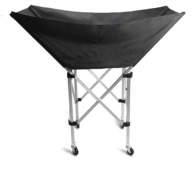 Sports Equipment Garage Organizer - Collapsible Hammock Ball Cart with Wheels