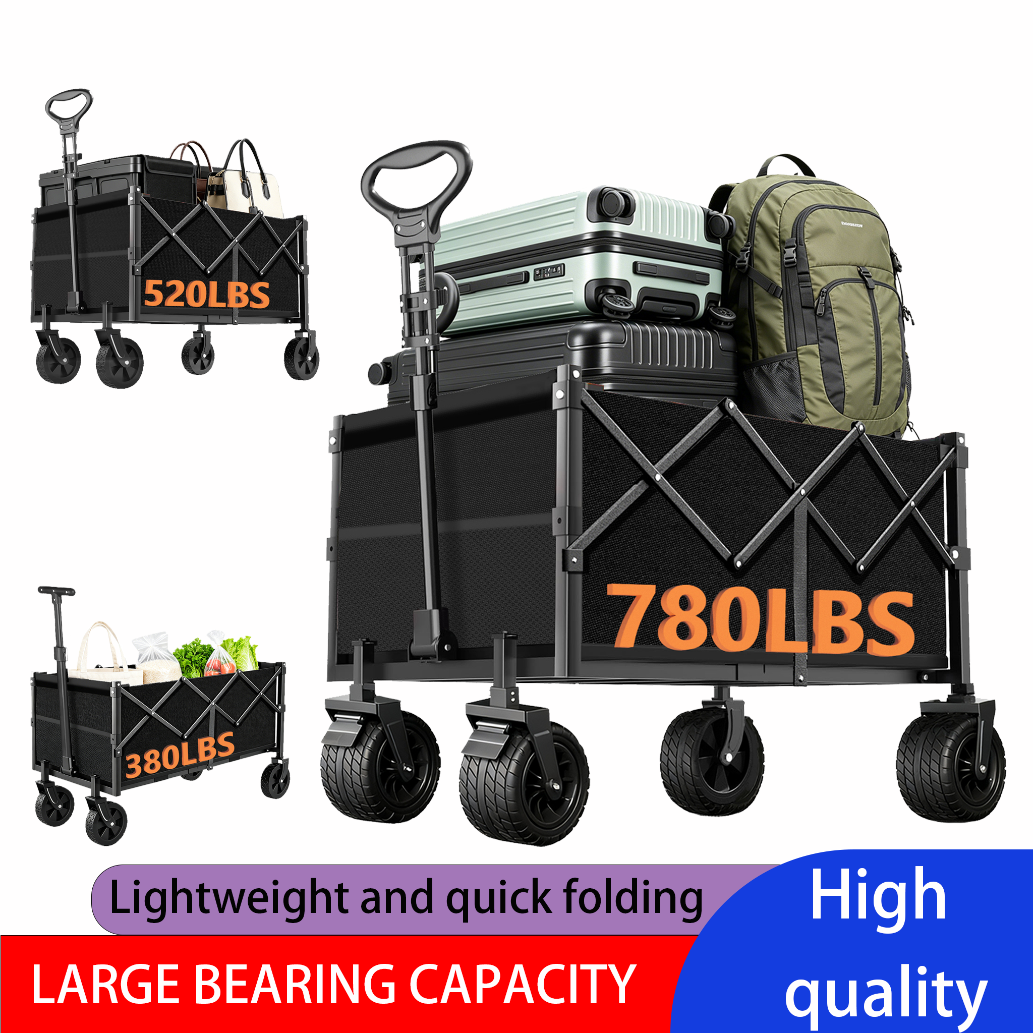 Sports Equipment Cart - [Heavy Duty Folding Cart] Heavy Duty