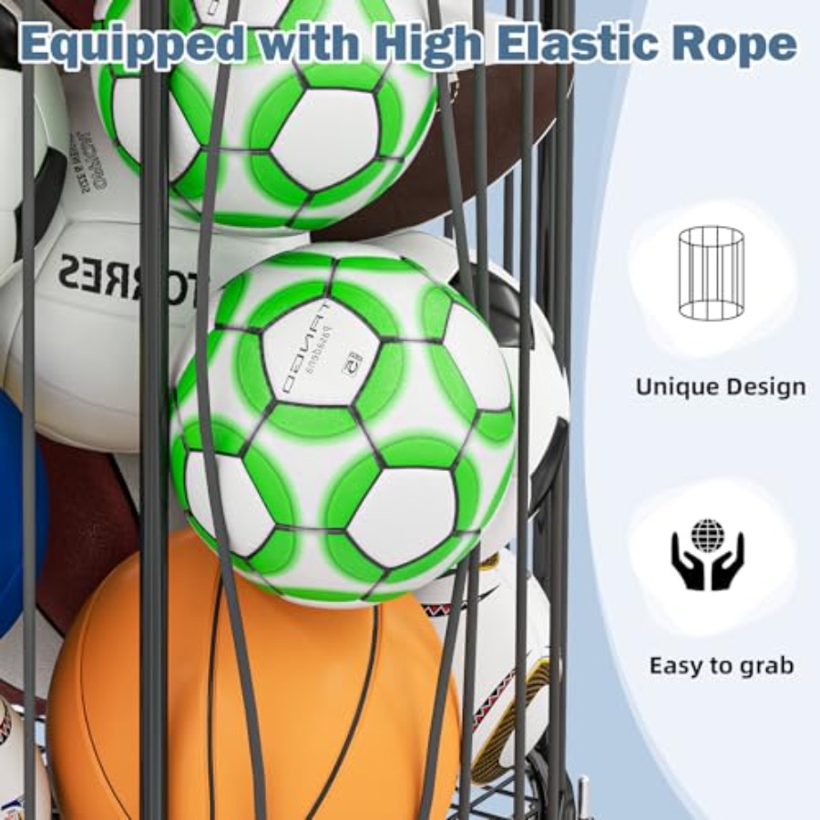 Garage Ball Storage: Round Spo - Sports Equipment Garage Organizer reseña y precio
