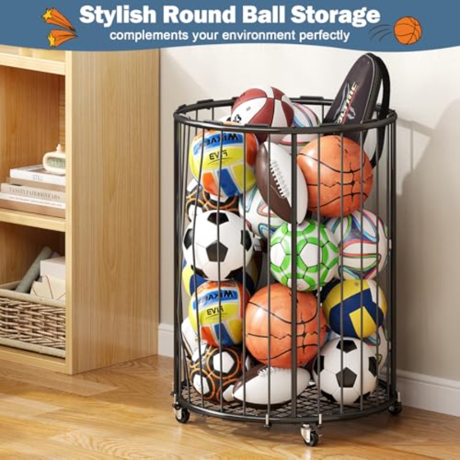 Garage Ball Storage: Round Spo - Sports Equipment Garage Organizer reseña y precio