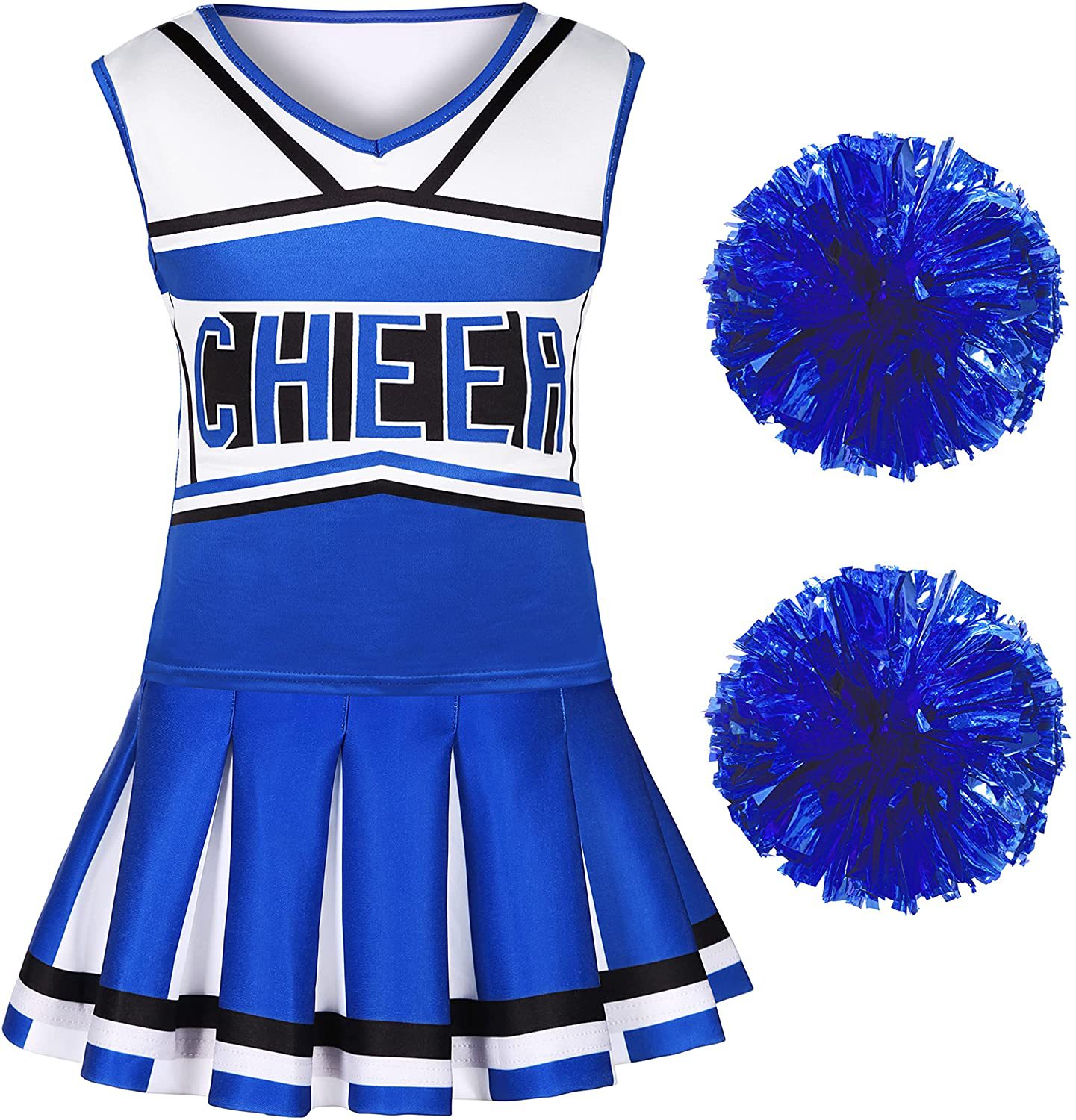 Blue Cute Cheerleader Outfit G - Cheerleading Pom Pom reseña y precio