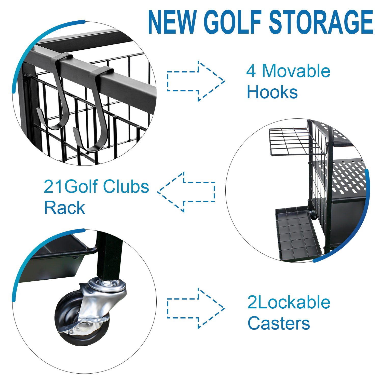 Golf Bag Storage Garage Organi - Sports Equipment Garage Organizer reseña y precio