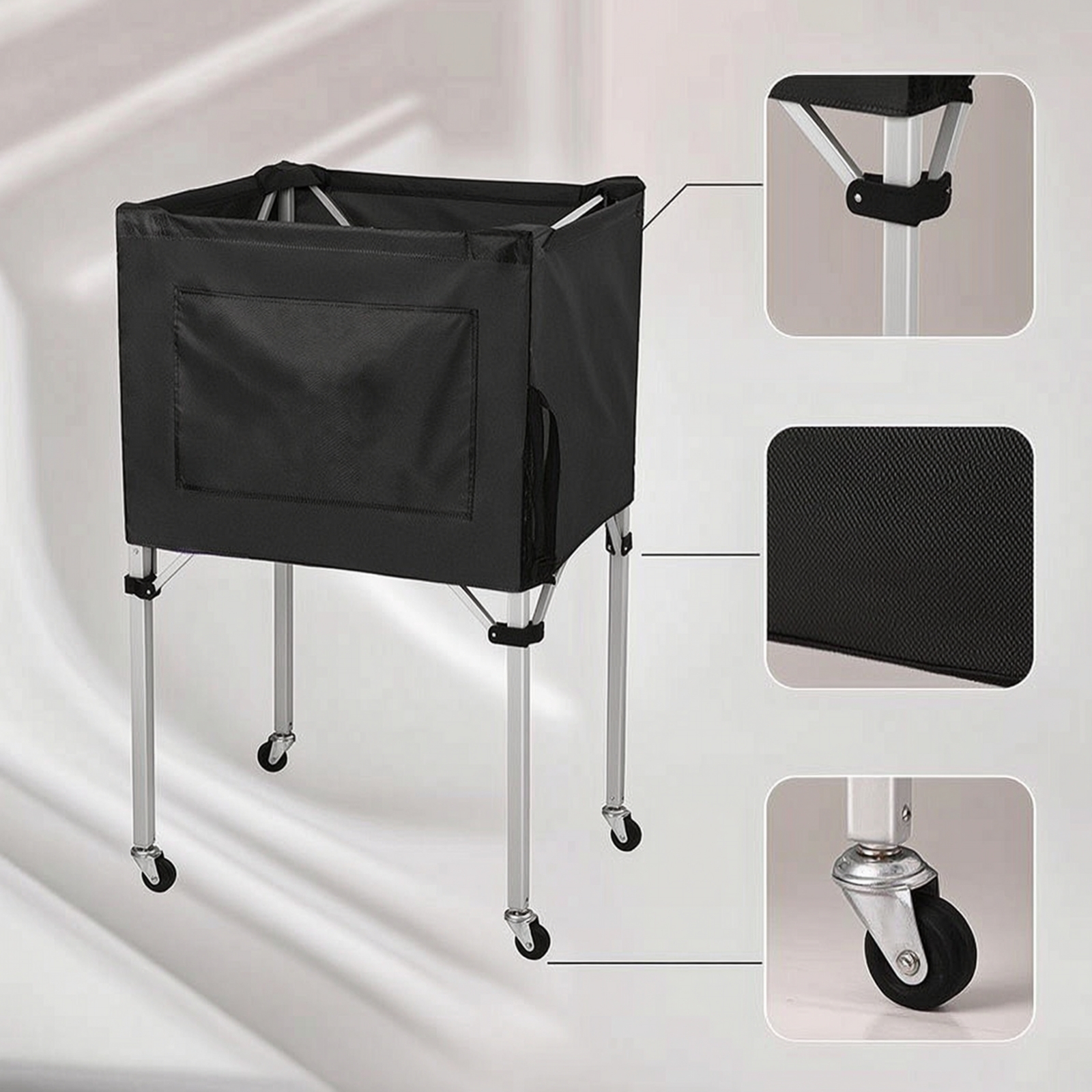 Ball Storage Cart Wheeled Fold - Sports Equipment Cart reseña y precio