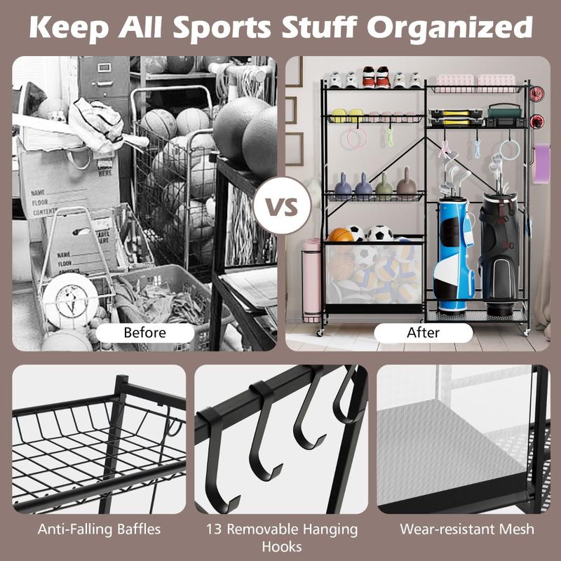Sports Equipment Organizer for - Sports Equipment Garage Organizer reseña y precio