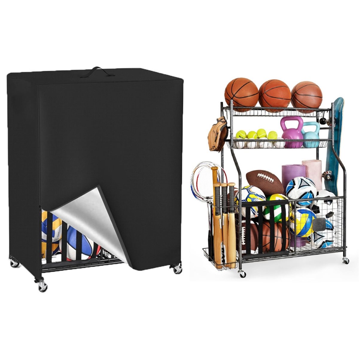 Basketball Rack Cover Garage S - Sports Equipment Garage Organizer reseña y precio