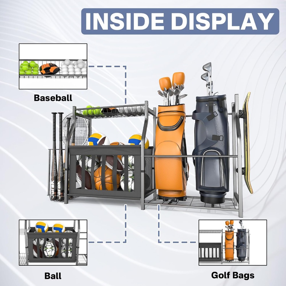 Garage Sports Equipment Organi - Sports Equipment Garage Organizer reseña y precio