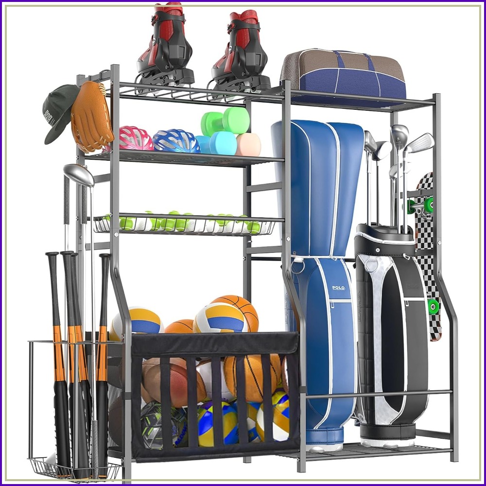 Heavy Duty Garage Sports Equip - Sports Equipment Garage Organizer reseña y precio