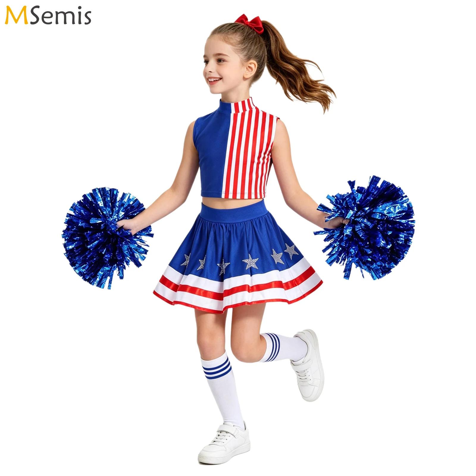 Kids Girls Cheerleading Outfit - Cheerleading Pom Pom reseña y precio