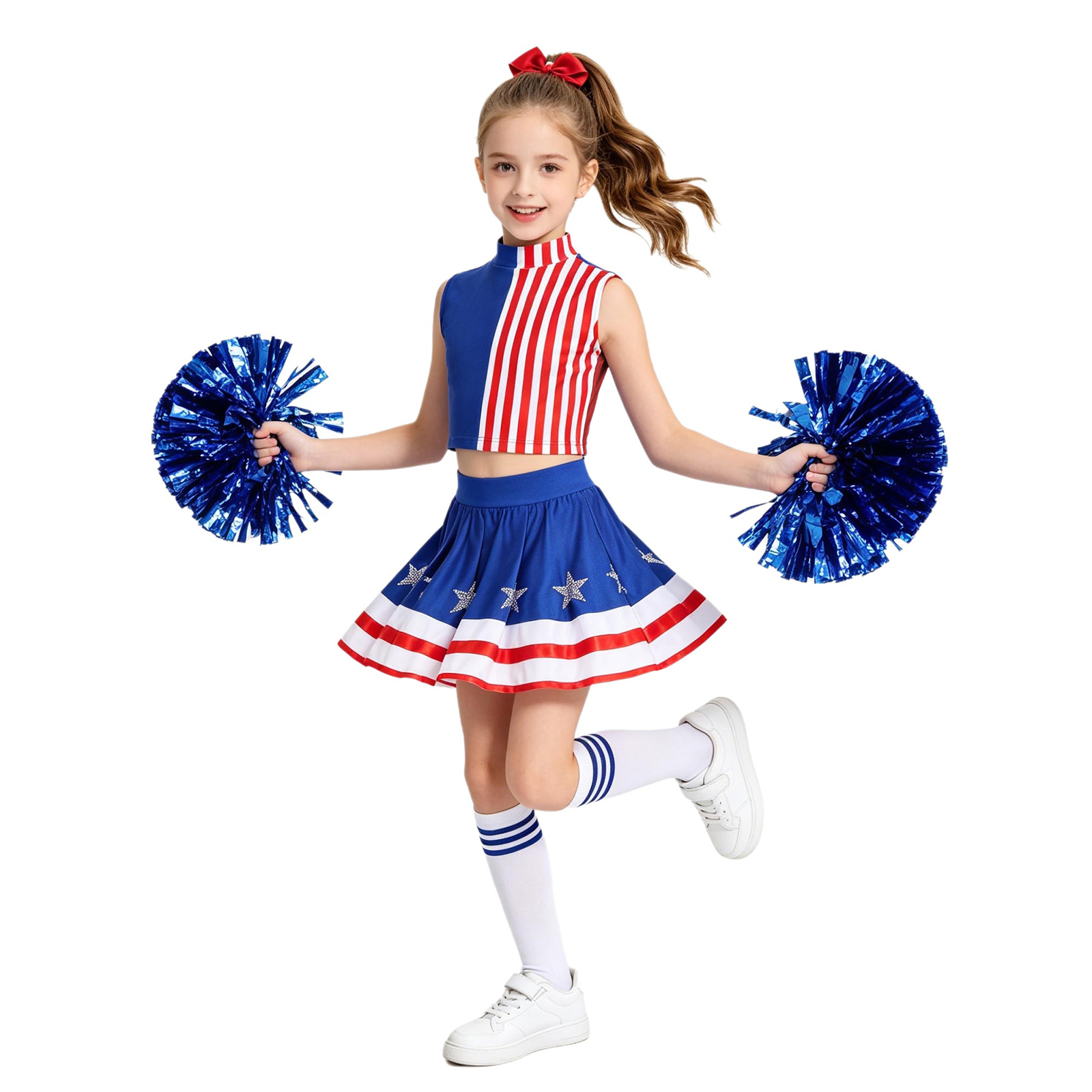 Kids Girls Cheerleading Outfit - Cheerleading Pom Pom reseña y precio