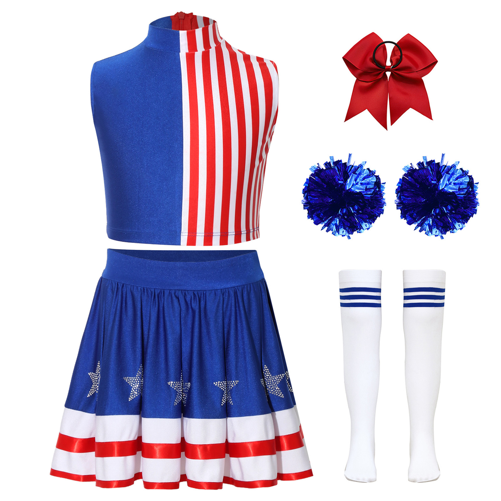 Kids Girls Cheerleading Outfit - Cheerleading Pom Pom reseña y precio