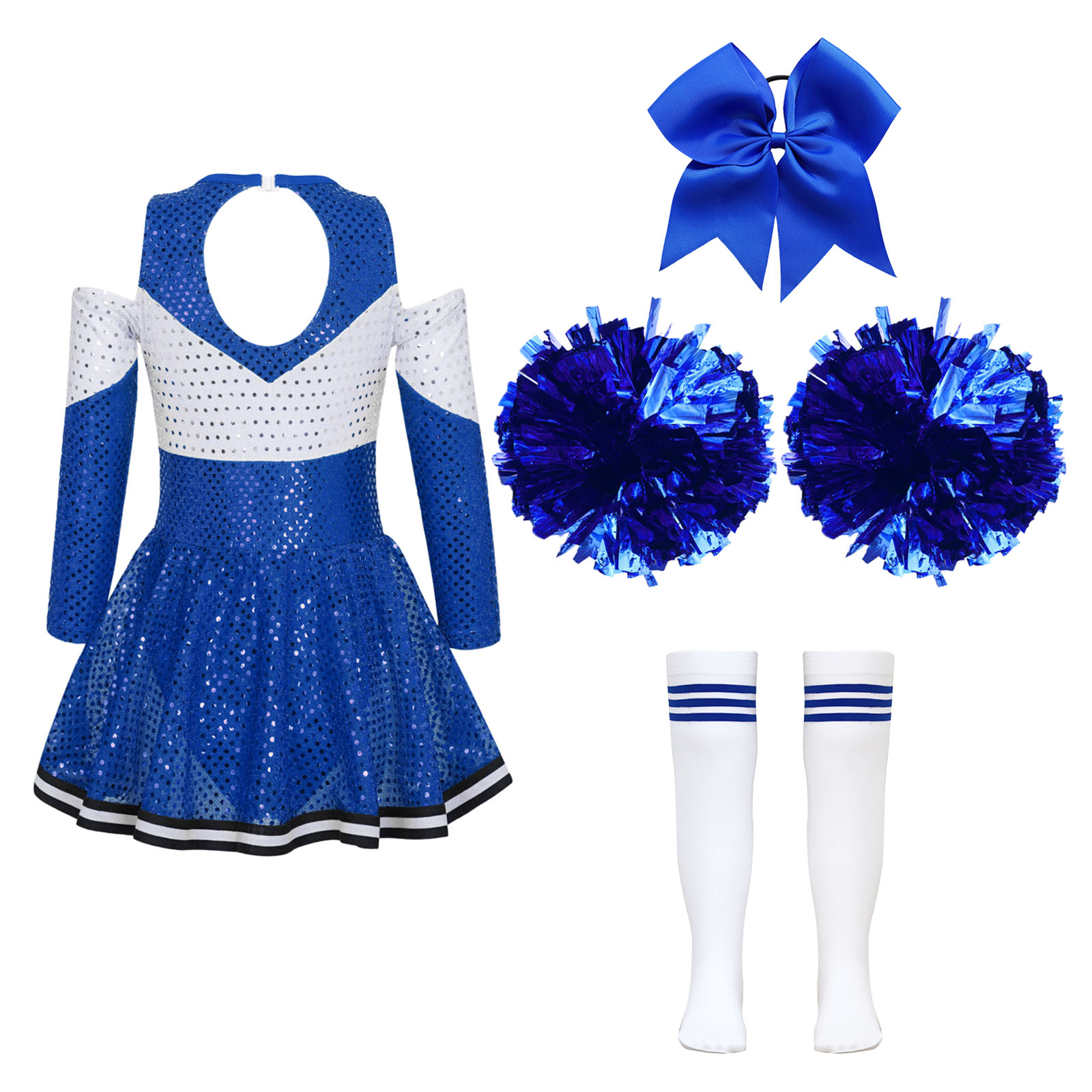 Kids Girls Cheerleader Costume - Cheerleading Pom Pom reseña y precio