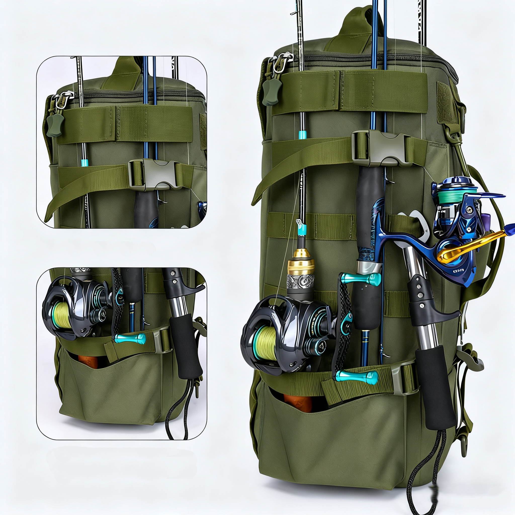 Multifunctional Fishing Backpa - Sports Equipment Outdoor Storage reseña y precio