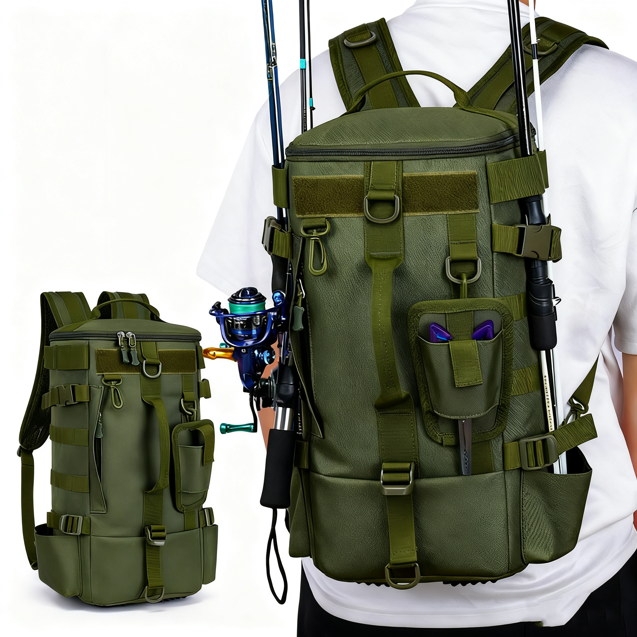 Multifunctional Fishing Backpa - Sports Equipment Outdoor Storage reseña y precio