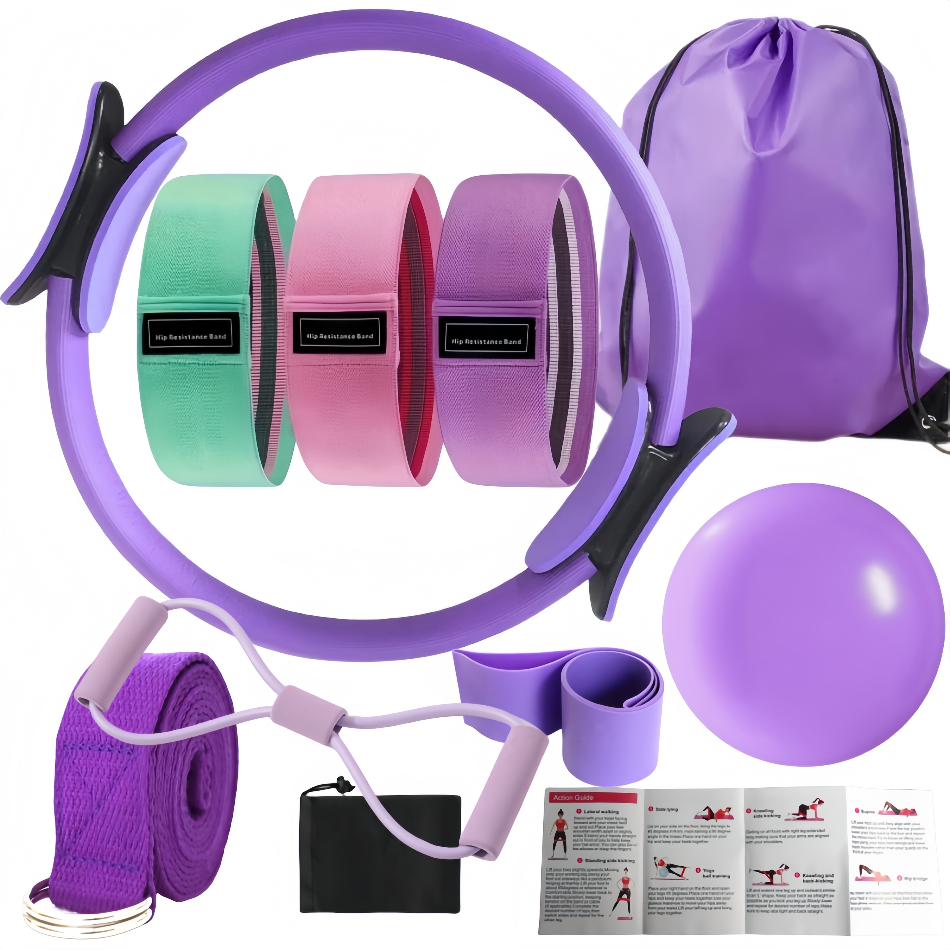 10-Piece Pilates Loops Yoga Ki - Sports Equipment Supplies reseña y precio