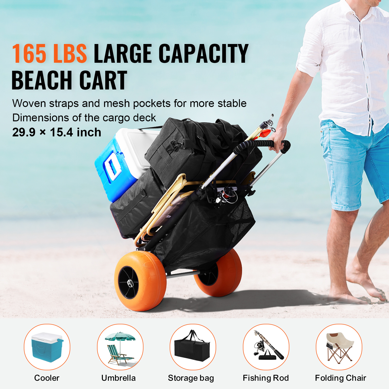 SucceBuy Beach Dolly with Big  - Sports Equipment Cart reseña y precio