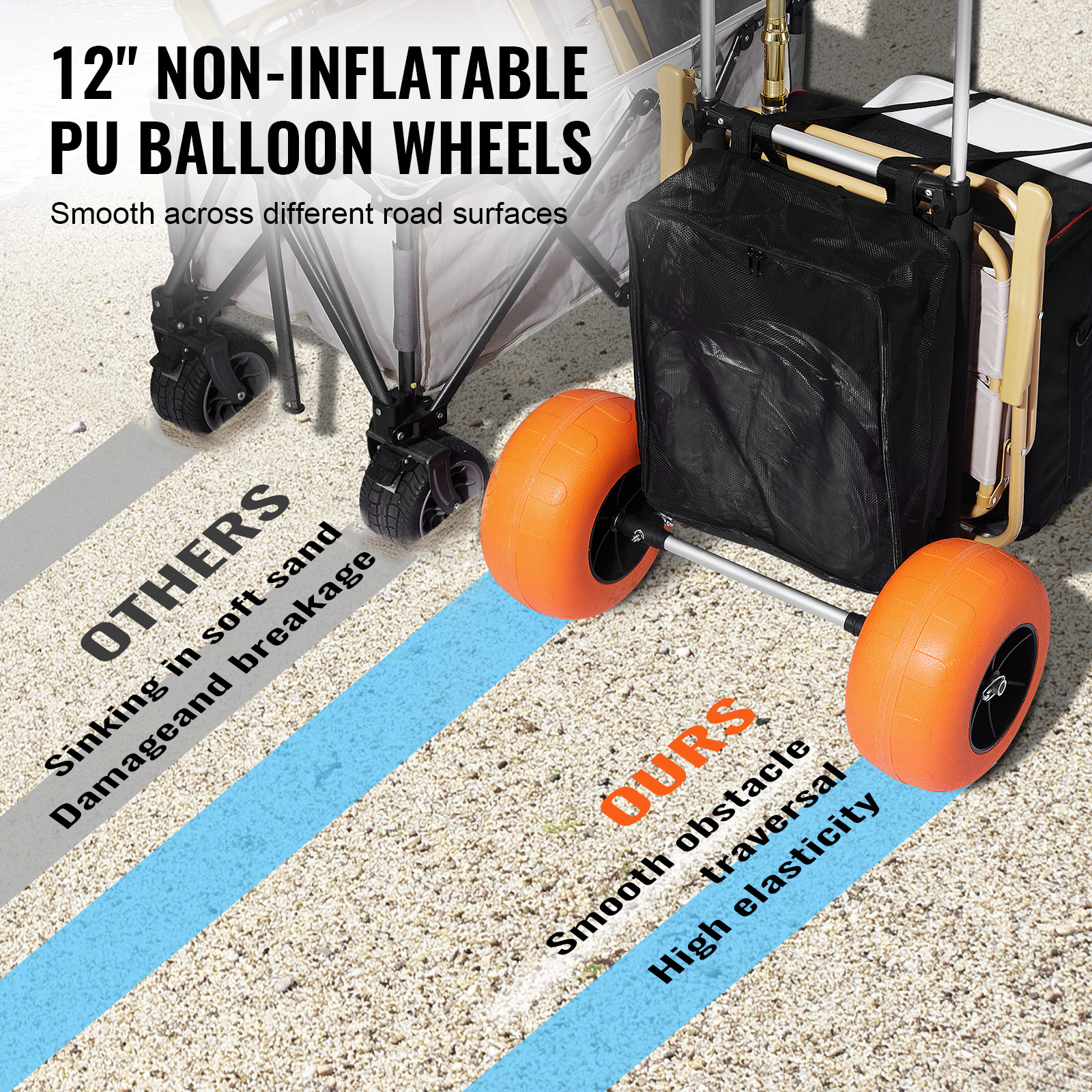 SucceBuy Beach Dolly with Big  - Sports Equipment Cart reseña y precio
