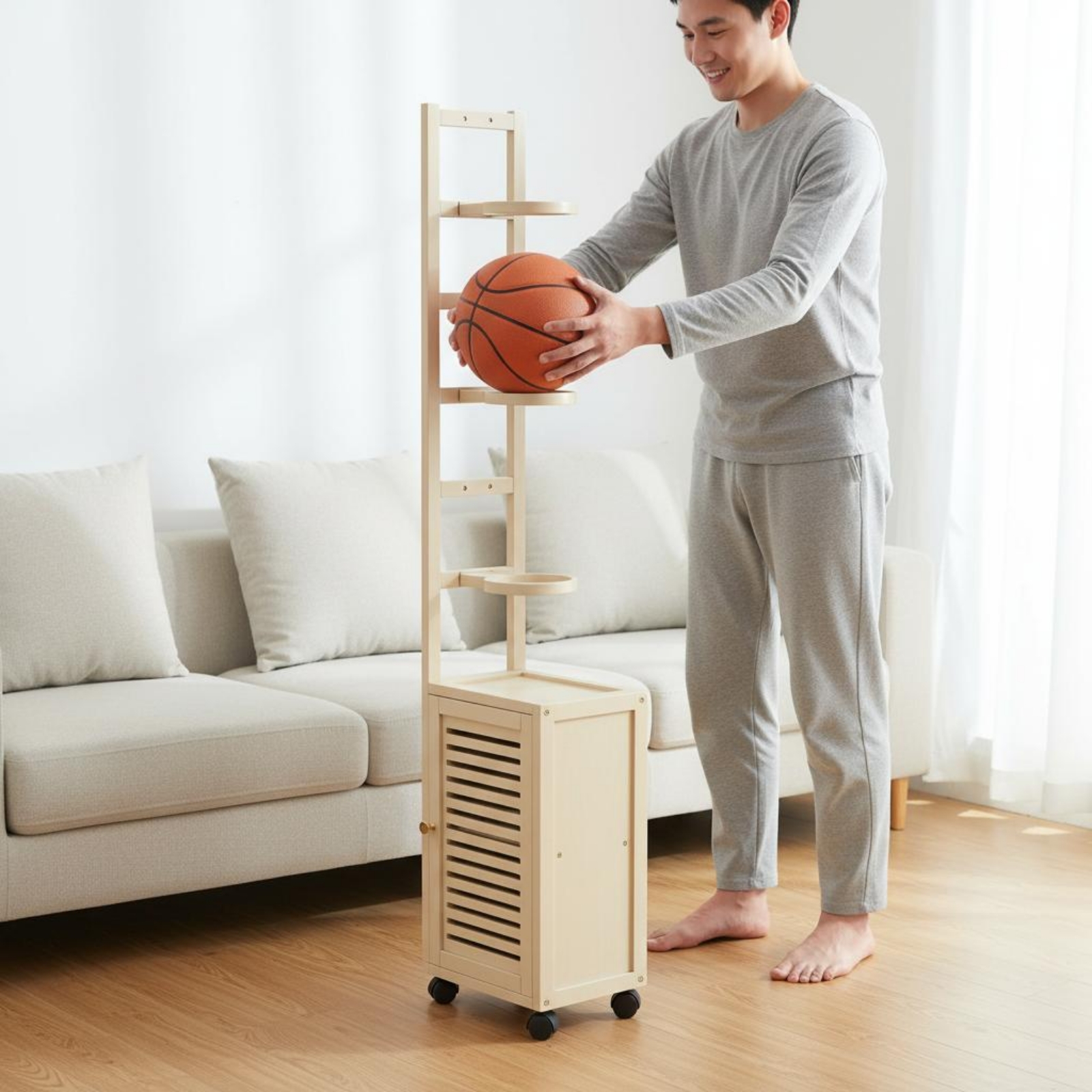 Rolling Ball Storage Rack Mova - Sports Equipment Garage Organizer reseña y precio