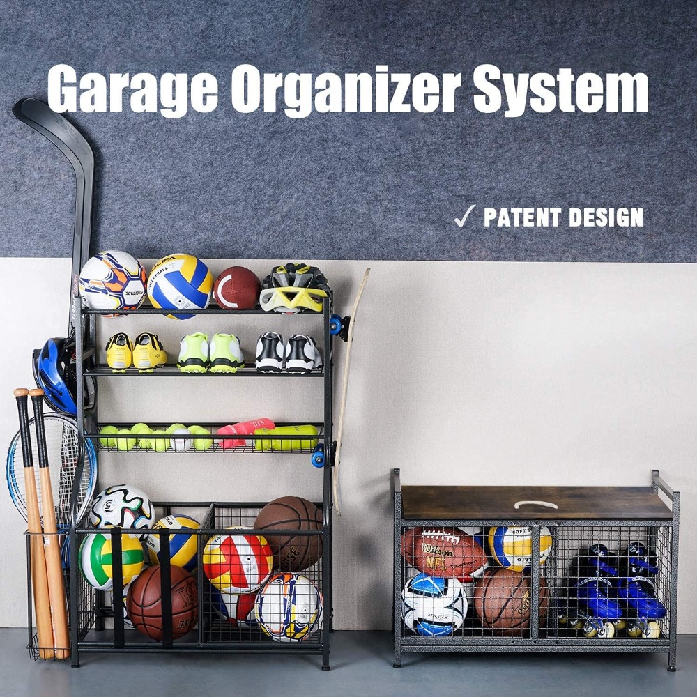 Rolling Ball Storage Cart, Spo - Sports Equipment Garage Organizer reseña y precio