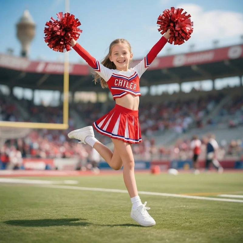 Girls Cheerleader Costume Bask - Cheerleading Pom Pom reseña y precio