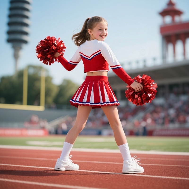 Girls Cheerleader Costume Bask - Cheerleading Pom Pom reseña y precio