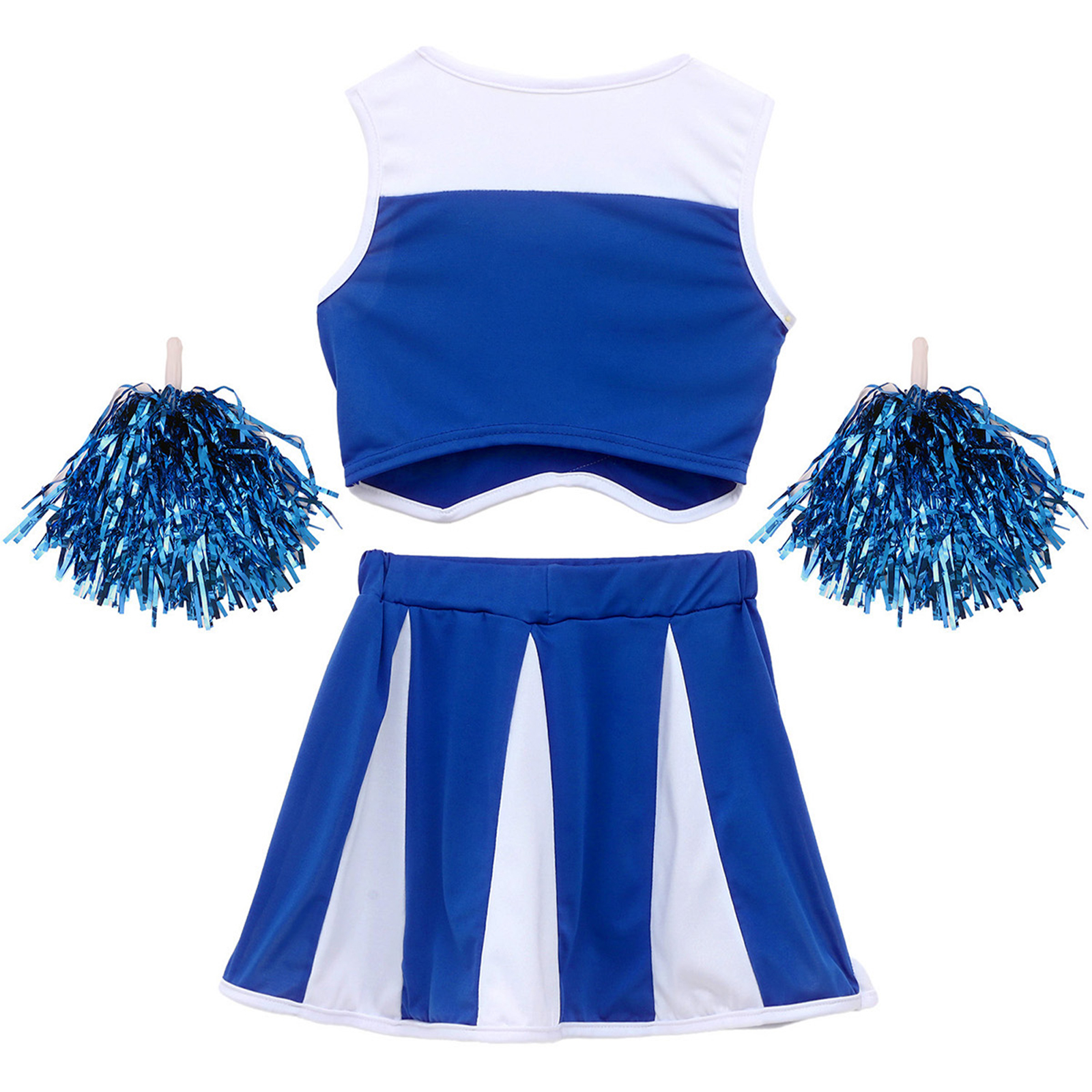 Kids Girls Cheer Squad Outfit  - Cheerleading Pom Pom reseña y precio