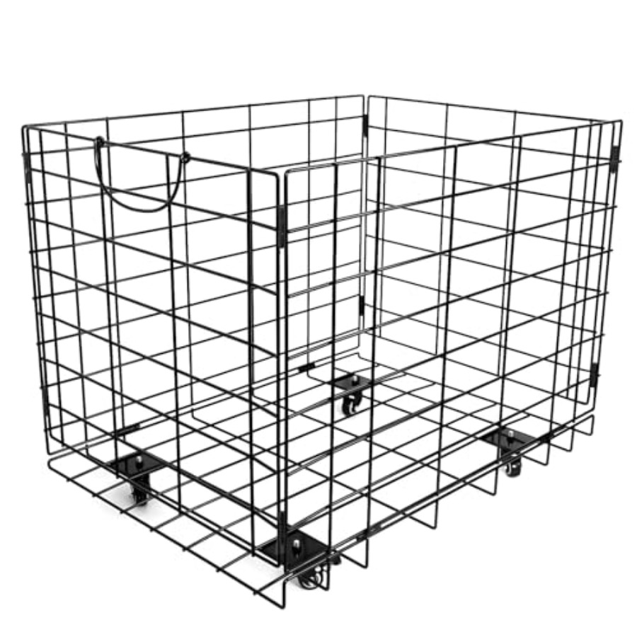 Heavy-Duty Folding Ball Cart w - Sports Equipment Cart reseña y precio