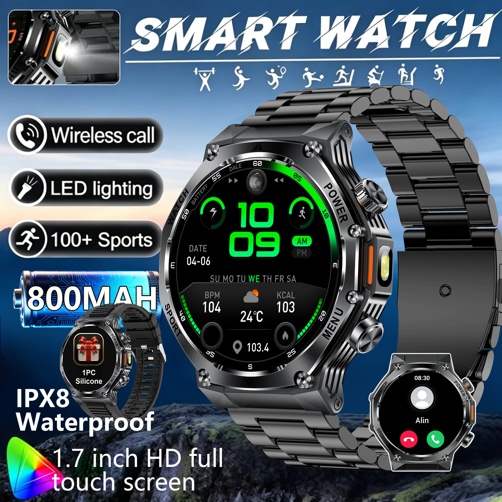 Tactical Style Smart Watch LED - Sports Equipment In Spanish reseña y precio