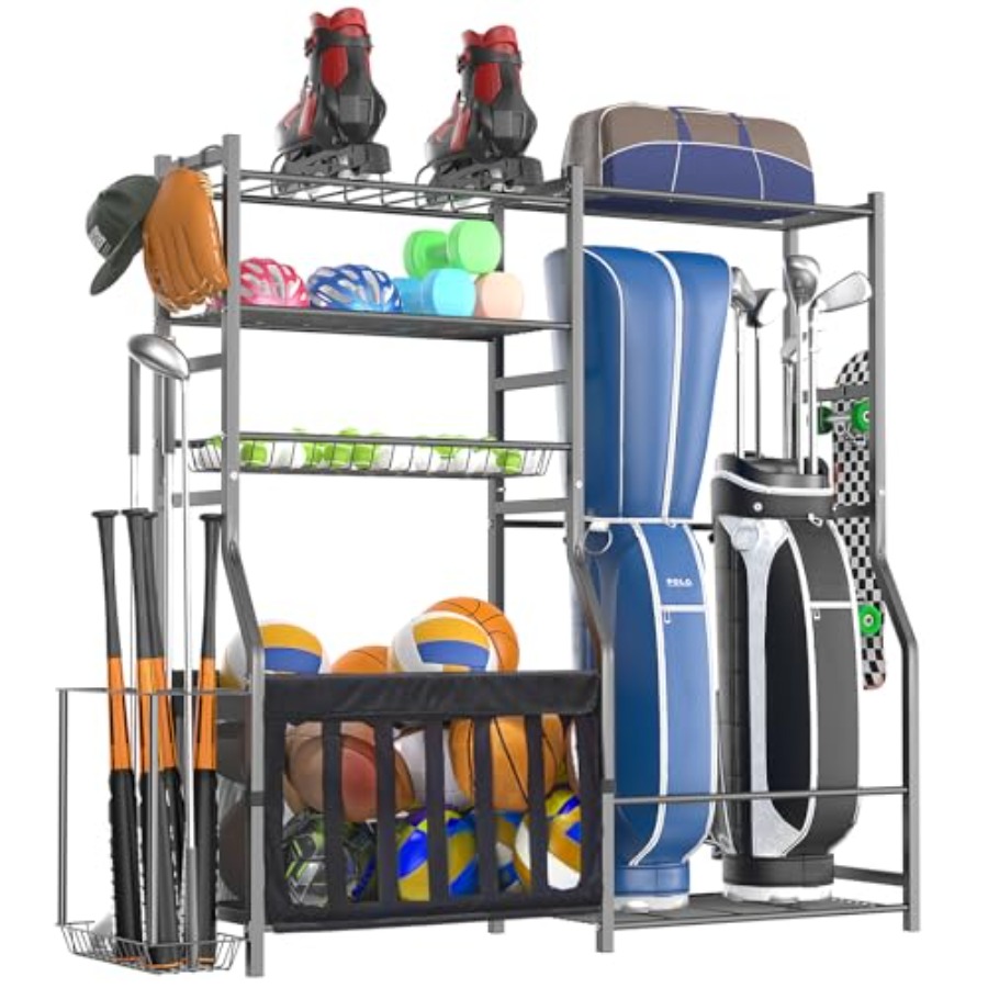 Heavy Duty Garage Sports Equip - Sports Equipment Garage Organizer reseña y precio